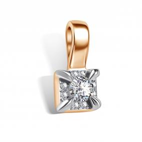 Золотая подвеска АЛЬКОР 36808-100 с бриллиантом 36808-100 фото