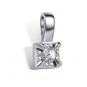 Подвеска из белого золота АЛЬКОР 36808-200 с бриллиантом 36808-200 фото
