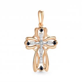 Золотая подвеска АЛЬКОР 36985-102 с сапфиром 36985-102 фото