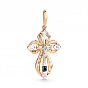 Золотая подвеска АЛЬКОР 36986-102 с сапфиром 36986-102 фото
