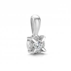 Подвеска из белого золота АЛЬКОР 37044-200 с бриллиантом 37044-200 фото