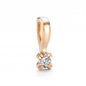 Золотая подвеска АЛЬКОР 37052-100 с бриллиантом 37052-100 фото