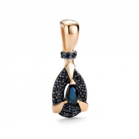 Золотая подвеска АЛЬКОР 37060-102 с сапфиром 37060-102 фото