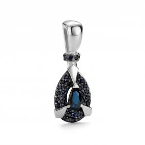 Подвеска из белого золота АЛЬКОР 37060-202 с сапфиром 37060-202 фото