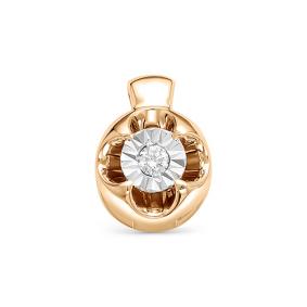 Золотая подвеска АЛЬКОР 3732-100 с бриллиантом 3732-100 фото