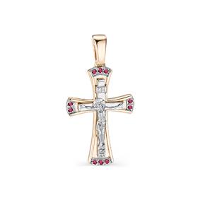 Золотая подвеска АЛЬКОР 3753-103 с рубином 3753-103 фото