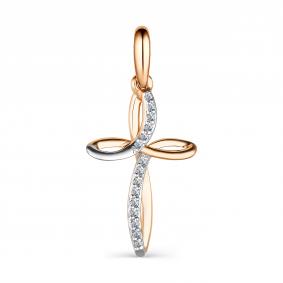 Золотая подвеска АЛЬКОР 3758-100 с бриллиантом 3758-100 фото