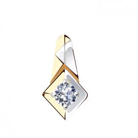 Золотая подвеска Золотые узоры 38-0005 с кристаллом Swarovski 38-0005 фото