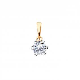 Золотая подвеска Золотые узоры 38-0011 с кристаллом Swarovski 38-0011 фото