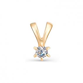 Золотая подвеска АЛЬКОР 3803-100 с бриллиантом 3803-100 фото