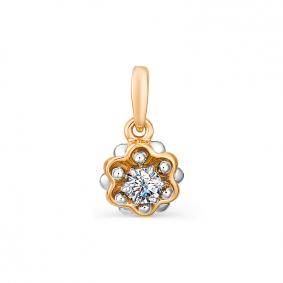 Золотая подвеска АЛЬКОР 3826-100 с бриллиантом 3826-100 фото