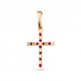 Золотая подвеска АЛЬКОР 3844-103 с рубином 3844-103 фото