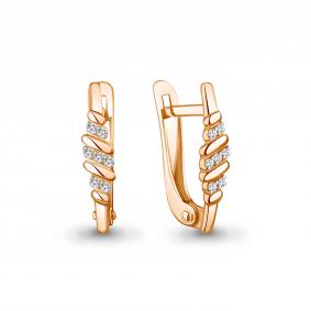 Золотые серьги AQUAMARINE 400863 с фианитом 400863 фото