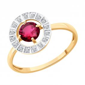 Золотое кольцо SOKOLOV 4010765 с бриллиантом и рубином 4010765 фото