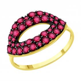 Кольцо из лимонного золота SOKOLOV 4010782-2 с рубином 4010782-2 фото