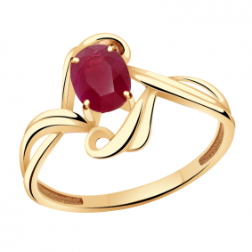Золотое кольцо Александра 4011316ск с рубином 4011316ск фото
