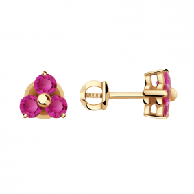 Золотые серьги Александра 4020030ск с рубином 4020030ск фото