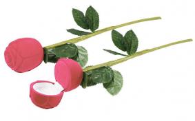 Футляр флокированный Роза на стебле под кольцо и серьги серия Романтика 40201-руб 40201-руб фото