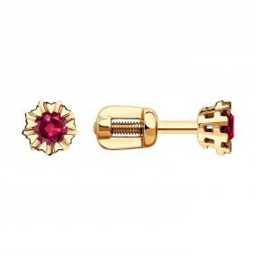 Золотые серьги SOKOLOV 4020200 с рубином 4020200 фото