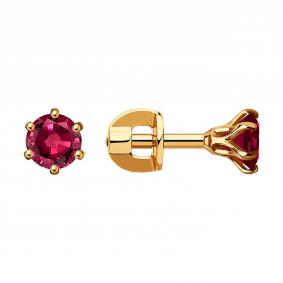 Золотые серьги SOKOLOV 4020450 с рубином 4020450 фото
