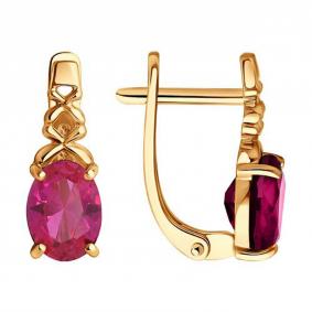Золотые серьги SOKOLOV 4020735 с рубином 4020735 фото