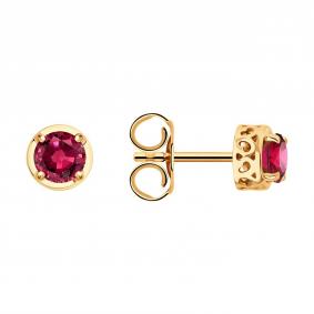 Золотые серьги SOKOLOV 4020773 с рубином 4020773 фото