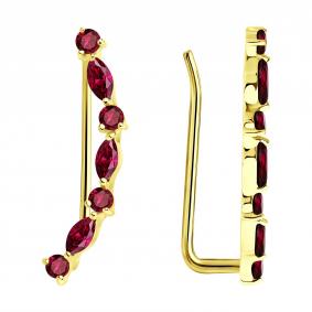 Серьги из лимонного золота SOKOLOV 4020785-2 с рубином 4020785-2 фото
