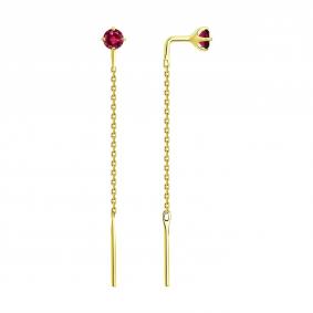 Золотые серьги SOKOLOV 4020788-2 с рубином 4020788-2 фото