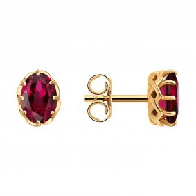 Золотые серьги SOKOLOV 4020798 с рубином 4020798 фото