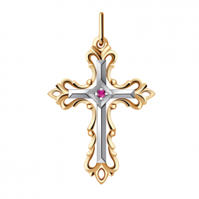 Золотая подвеска Александра 4030052сбк с рубином 4030052сбк фото