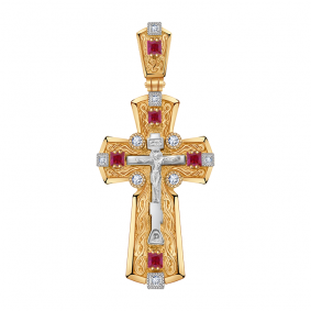 Золотая подвеска Александра 4030103сбк с бриллиантом и рубином 4030103сбк фото