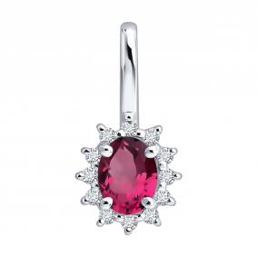 Подвеска из лимонного золота SOKOLOV 4030211-3 с бриллиантом и рубином 4030211-3 фото