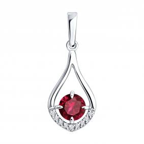 Золотая подвеска SOKOLOV 4030221-3 с бриллиантом и рубином 4030221-3 фото