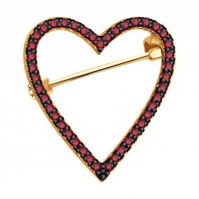 4040012: Брошь из золота с рубинами 4040012 фото