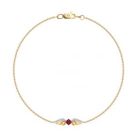 Золотой браслет SOKOLOV 4050027 с бриллиантом и рубином 4050027 фото