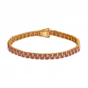 Золотой браслет SOKOLOV 4050039 с бриллиантом и рубином 4050039 фото