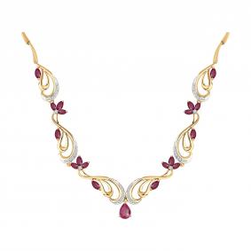 Золотое колье SOKOLOV 4070036 с бриллиантом и рубином 4070036 фото