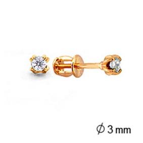 Золотые серьги AQUAMARINE 40814 с фианитом 40814 фото