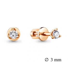 Золотые серьги AQUAMARINE 40815 с фианитом 40815 фото