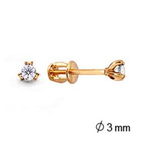 Золотые серьги AQUAMARINE 40819 с фианитом 40819 фото