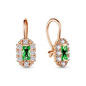 Золотые серьги AQUAMARINE 40967Г с фианитом 40967Г фото