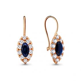 Золотые серьги AQUAMARINE 40969Б с фианитом 40969Б фото