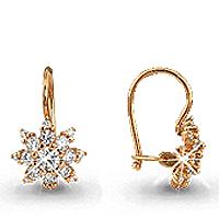 Золотые серьги AQUAMARINE 40977А 40977А фото