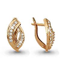 Золотые серьги AQUAMARINE 40986А 40986А фото