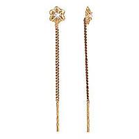 Золотые серьги AQUAMARINE 40996А с фианитом 40996А фото