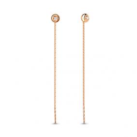 Золотые серьги AQUAMARINE 40997 с фианитом 40997 фото