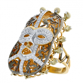 Золотое кольцо Караваевская ювелирная фабрика 41-0126 с бриллиантом 41-0126 фото