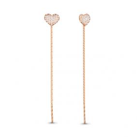 Золотые серьги AQUAMARINE 41032А с фианитом 41032А фото