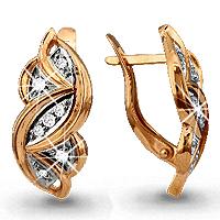 Золотые серьги AQUAMARINE 41067А 41067А фото