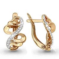 Золотые серьги AQUAMARINE 41176А 41176А фото